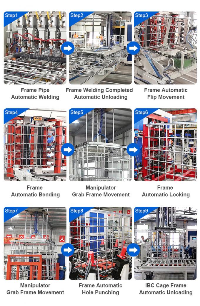 Elektryczna IBC Tote Cage Welding Machine 50Hz PLC Control 225KVA 2