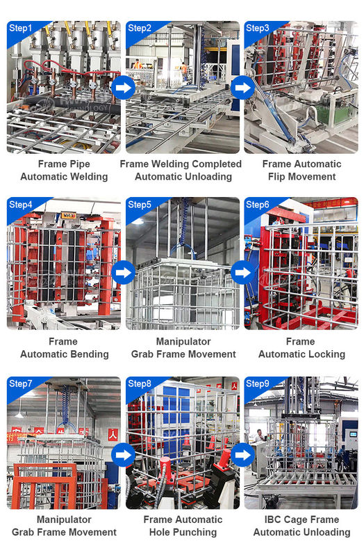 Automatyczna IBC Maszyna do spawania sieciowego dla IBC Tote Cage Frame Production Line