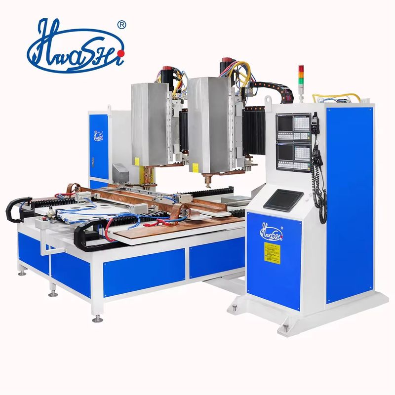 Siedem 7-osiowe CNC Spot Maszyna spawalnicza podwójne głowice automatyczne blachy metalowe do stojaku przysiadowego