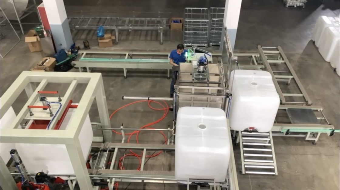 Klatka sieci IBC Ramka Klatka Automatyczna linia produkująca automatyczna linia testowania przecieku zbiornika IBC