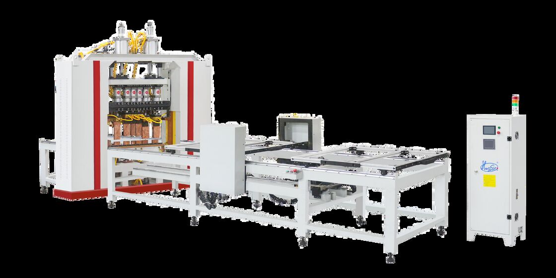 Maszyna do spawania sieci drukowej typu podnośnik z efektywną długością spawania 3000 mm i podkładką podwójnej warstwy wyposażoną w 20 zestawów głowicy spawania