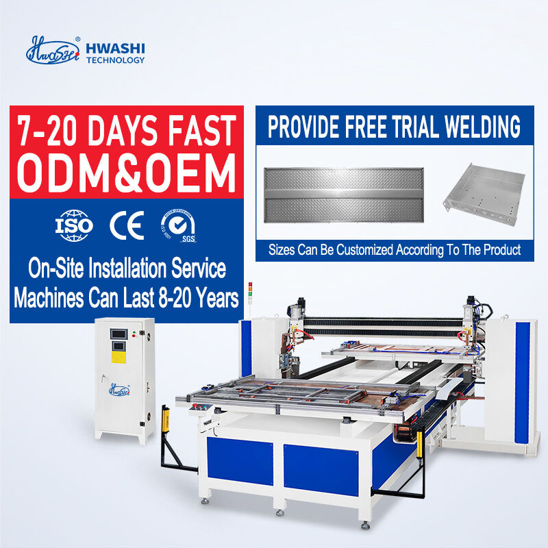 Automatyczna zgrzewarka do siatki drucianej Hwashi z 6-16 niezależnie sterowanymi głowicami zgrzewającymi, systemem sterowania opartym na PLC i zasilaczem inwerterowym IGBT